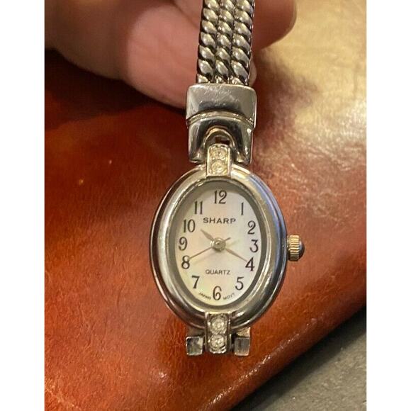 Women's 20mm Silver Tone Sharp Watch, Crystal Accents - Picture 2 of 3